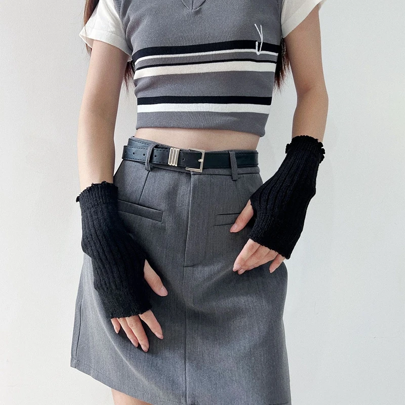 ють накладні нігті, білі підроблені знімні рукави для рук, манікюр, реквізит для фото, трикотажні рукавички з відкритими пальцями, аксесуари для дизайну нігтів