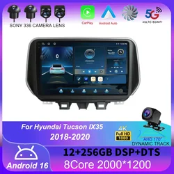 Android 16 For Hyundai Tucson IX35 2018 2019 2020 Car Radio Stereo Multimedia Player Navigation GPS 4G WIFI BT Carplay Auto QLED