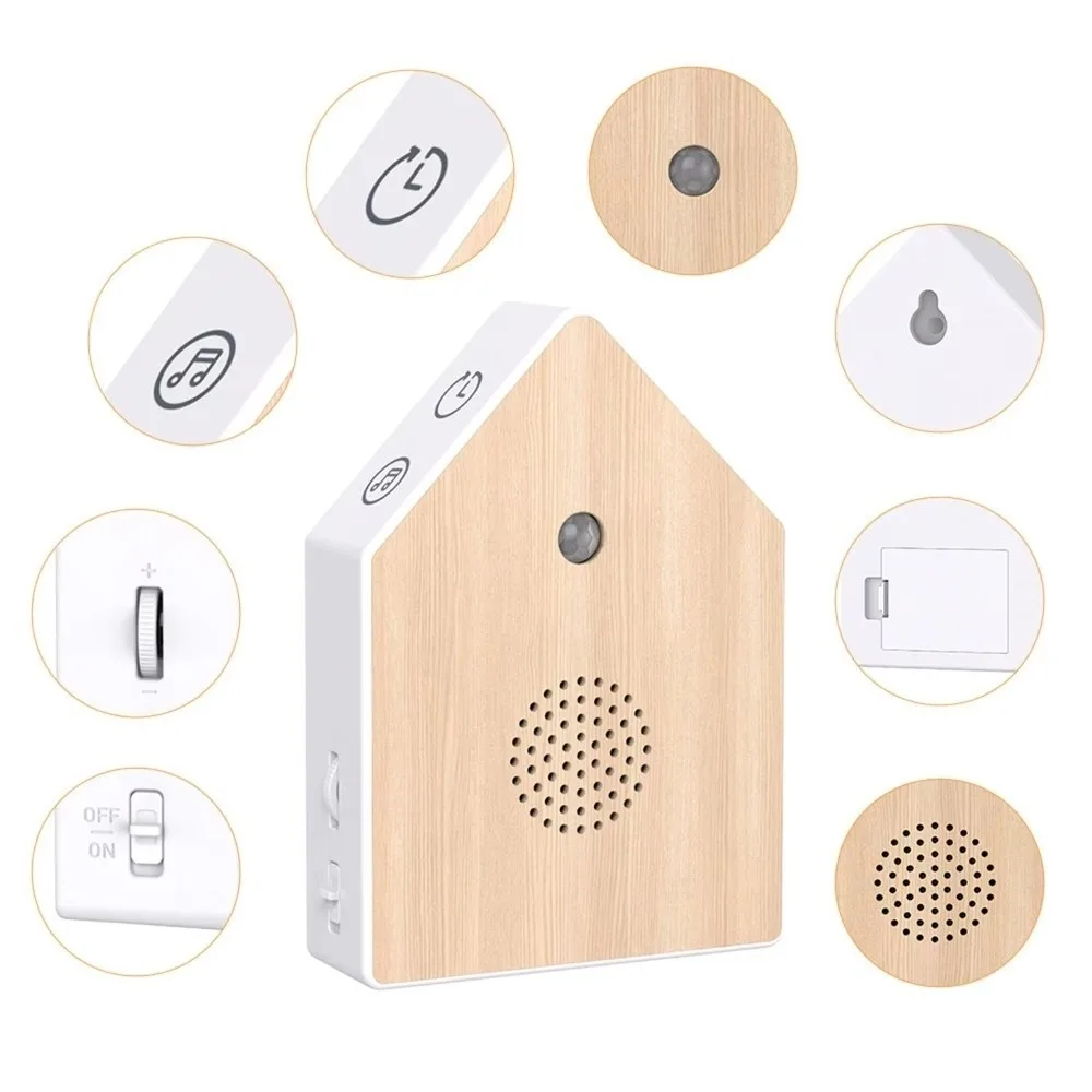 

Realistic Bird Chirping Sound Bird Sound Music Box Lightweight Portable Bird Chirping Sound Box Motion Sensor Table/Wall Mount