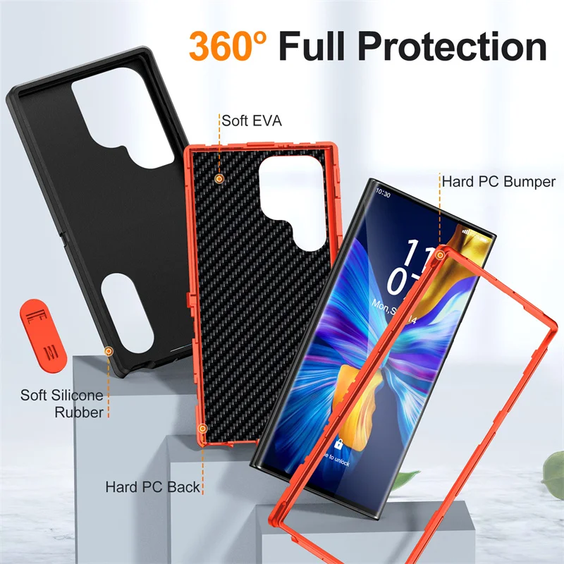 Defender Case for Samsung Galaxy S25 S24 S23 S22 S21 Ultra Plus Armor Shock Proof Duty Rugged Stand Cover Case Holster