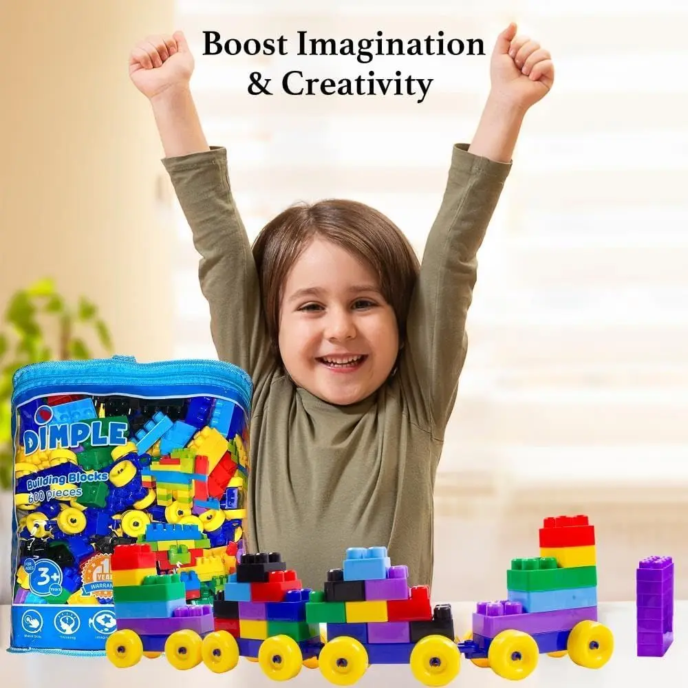 مكعبات بناء متشابكة مكونة من 600 قطعة، قابلة للتكديس، متعددة الألوان، آمنة وغير سامة من البلاستيك للأطفال الصغار والأطفال من سن 3 سنوات