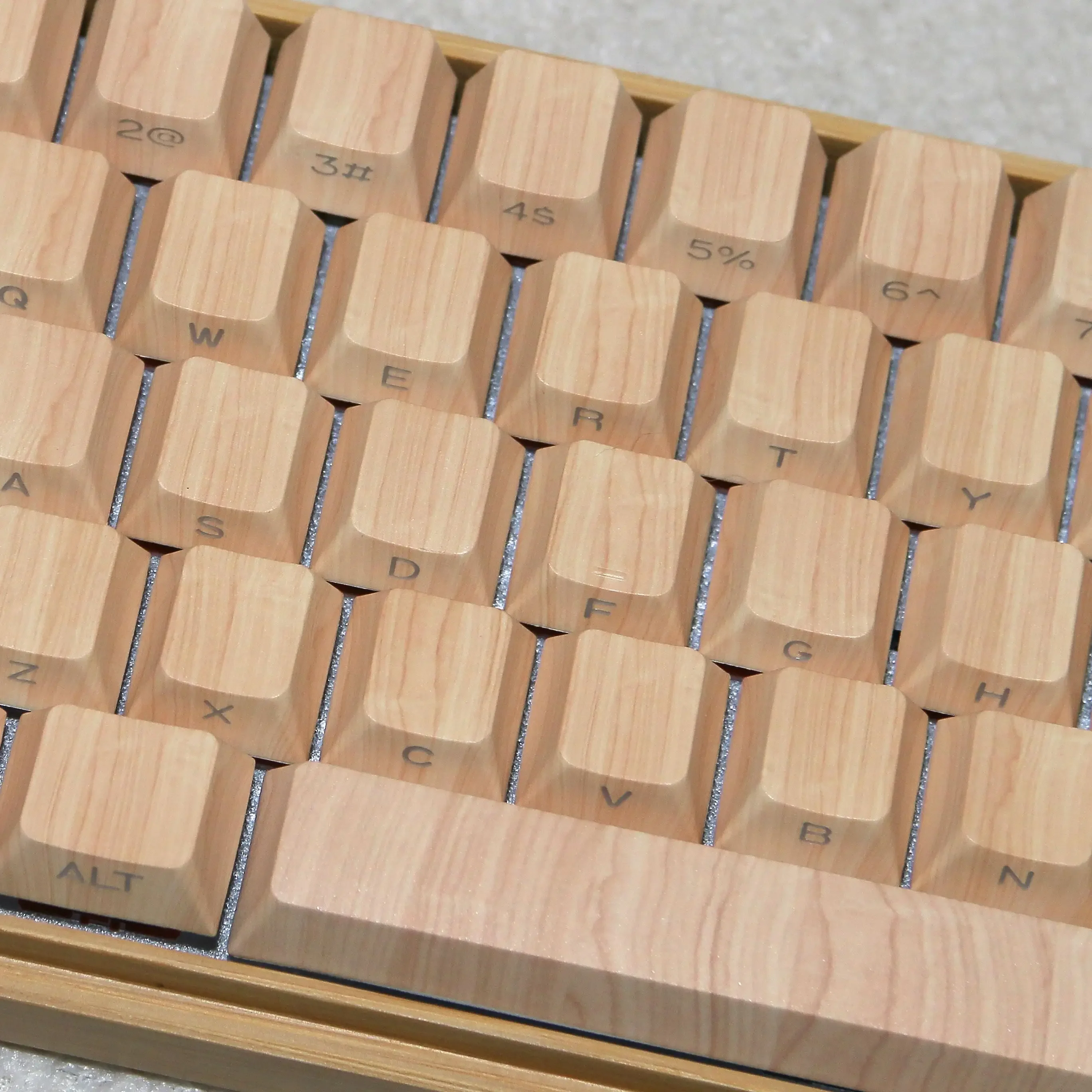 Senmao wood grain, original QX3 mechanical keyboard keycaps, all five sides of hot sublimation