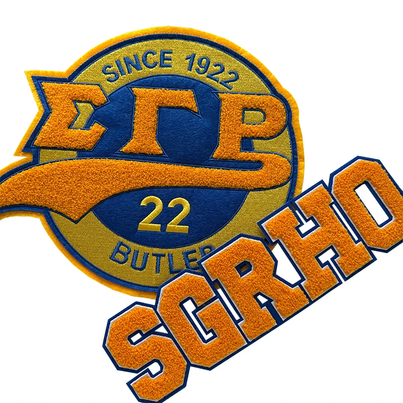 Chenille Greater Women Greek Letter SGRho Sorority Sigma Gamma Rho Pretty Poodle Toewl Embroidery Iron on Patch for Jacket