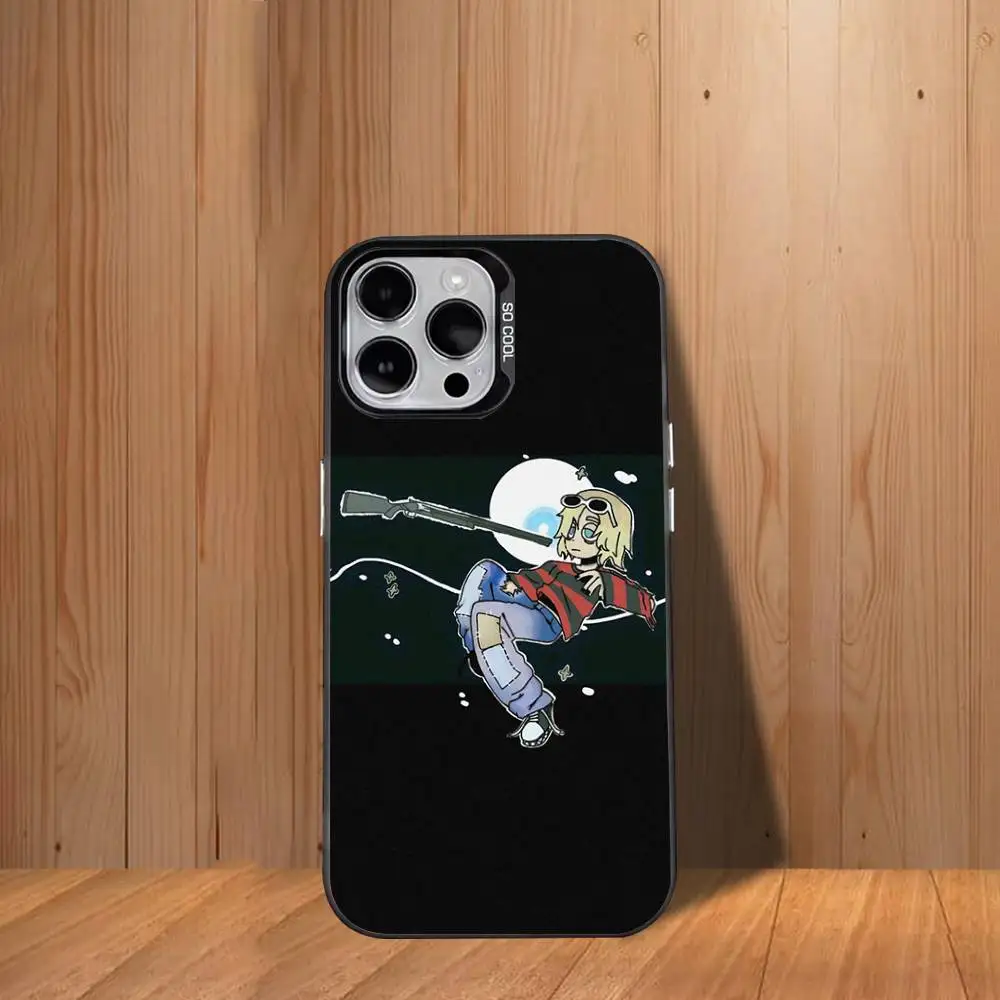 حافظة هاتف K-Kurt C-Cobain Singer لهاتف iPhone 17,16,15,14,13,12,11,Mini,Pro,SE,MAX غطاء أبيض غير لامع مقاوم للصدمات