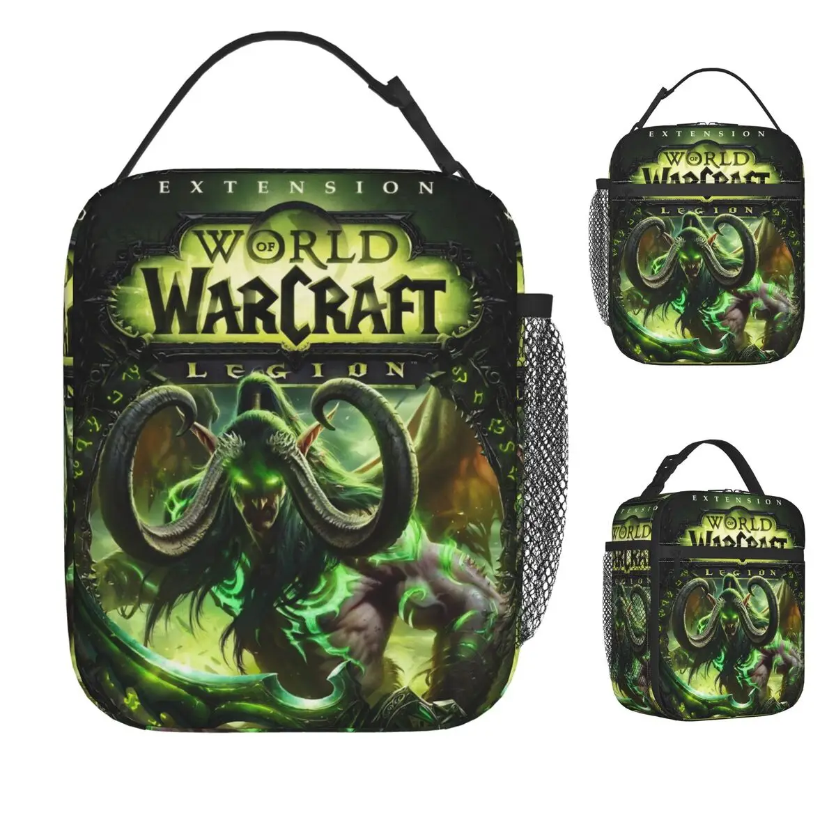 

WOW World Of Warcraft Arthas Ретро-игра Сумка для обеда Kawaii Ланч-бокс для детей Школьная портативная сумка-холодильник Термальные сумки для обеда