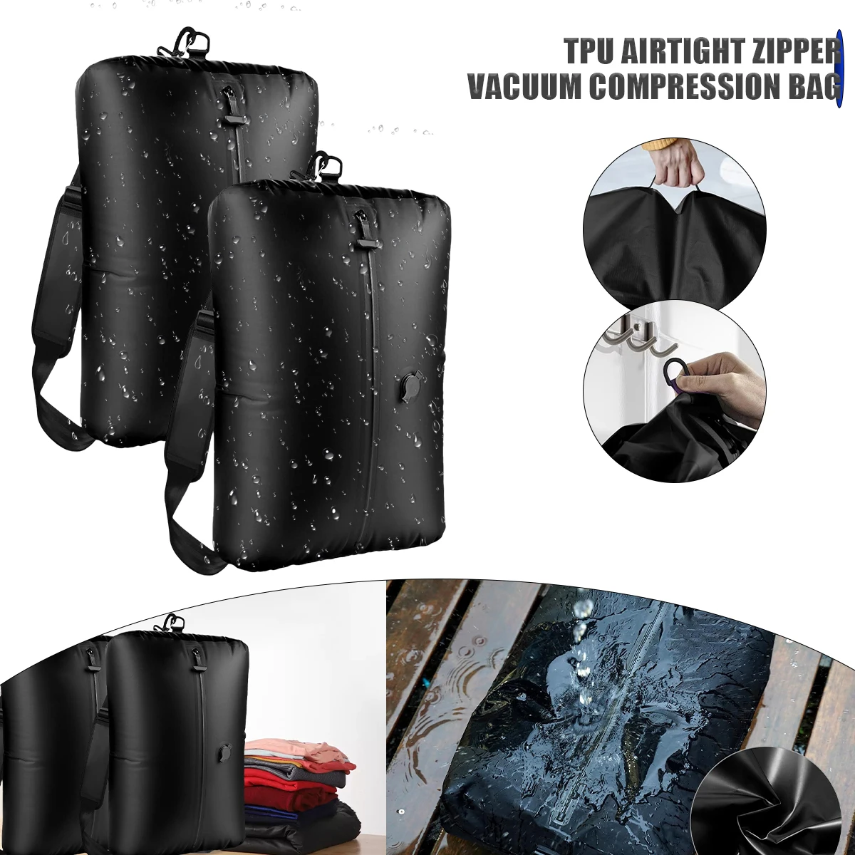

Вакуумная компрессионная сумка для дорожного багажа, вакуумная сумка для хранения одежды, водонепроницаемая пылезащитная воздушная подушка, компрессионный мешок для хранения