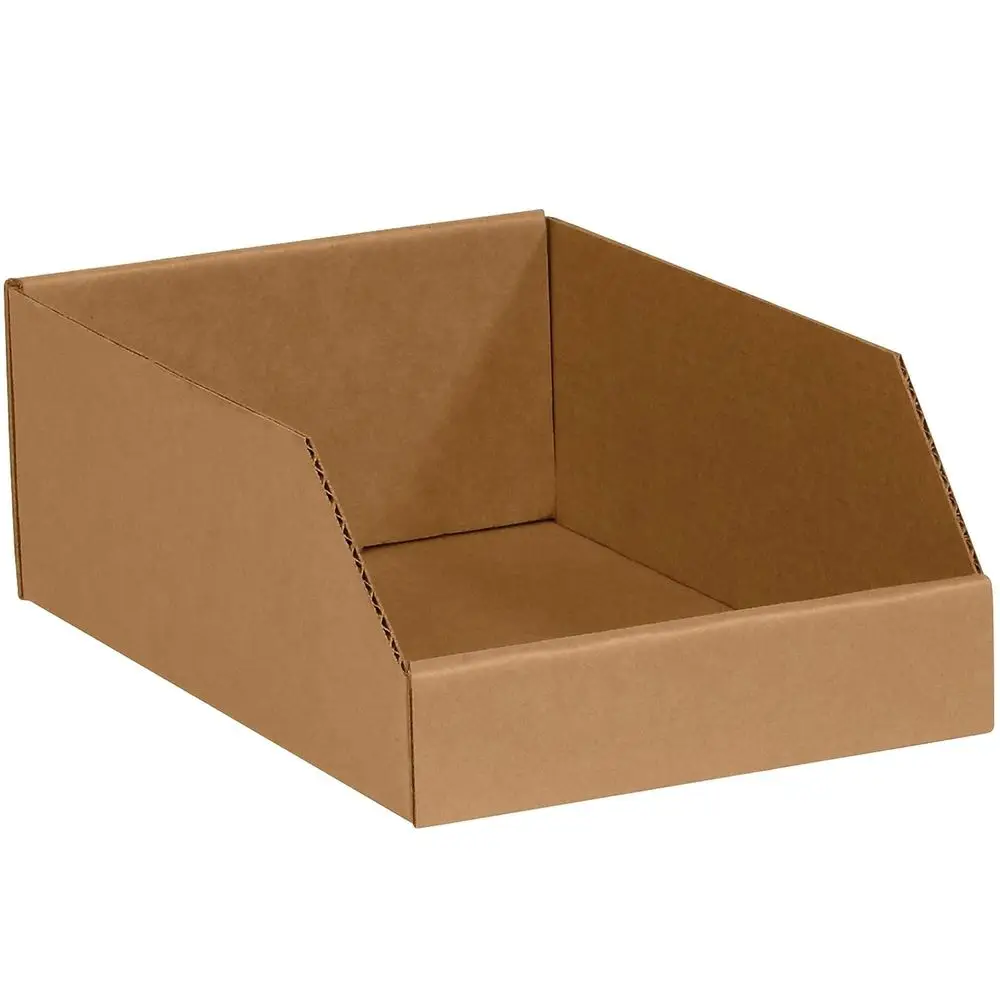 50-Pack Small Storage Bins: 8L x 12W x 4.5H Corrugated Cardboard Boxes for Packing, Moving, and Storage