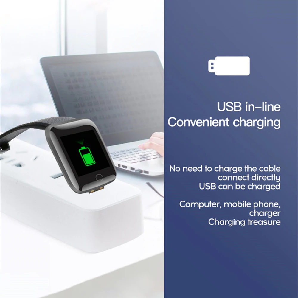 116plus Montre Intelligente Écran Couleur Étape Comptage Multi Sport Mode Message Rappel Photographie Musique Télécommande Bande Intelligente