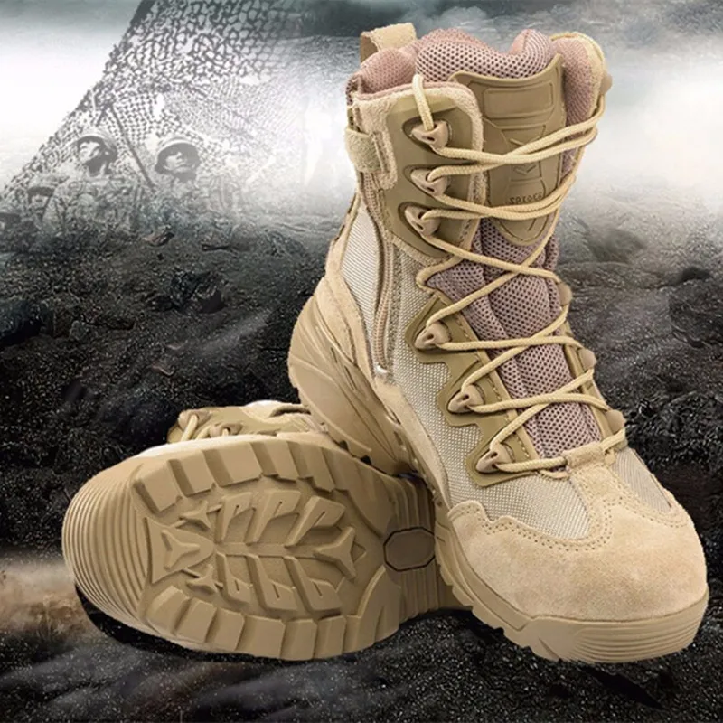 Waterproof outdoor army Tactical Men Military Boots Top Quality Delta Desert Combat Boots Shoes Breathable Climbing sneaker