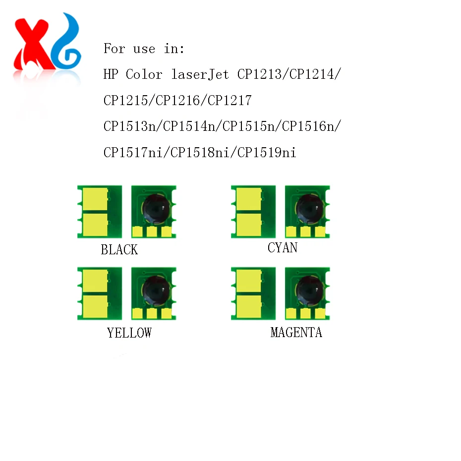 8 peças de chip de cartucho de toner 125A CB540A CB541A CB542A CB543A para HP Color LaserJet 1312 CP1215 CP1217 CP1515 CP1518 1215 1515 1518