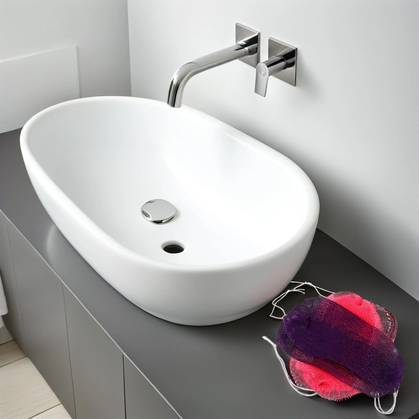 

2Pcs African Body Scrub Net Exfoliating Bath Cloth Long Handle Shower Scrubber for Back Deep Violet Pink Skin Rejuvenation Tool