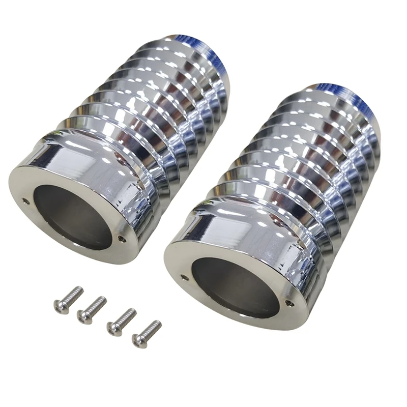 

Chrome Retro Fork Boot Slider Covers For Tour Road Street Tri Glide FLHR