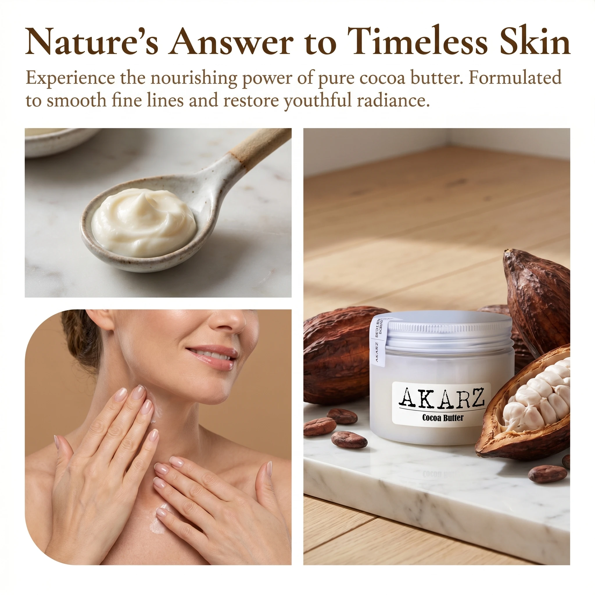 AKARZ  Neck Skin Care Cocoa butter Cream high-quality Fade wrinkles Anti-Aging Whitening Beauty Care Cream