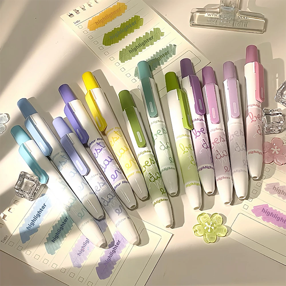 

4 pieces Press the highlighter pen, high-value student large capacity color marker pen, hand drawn key notes multi-color