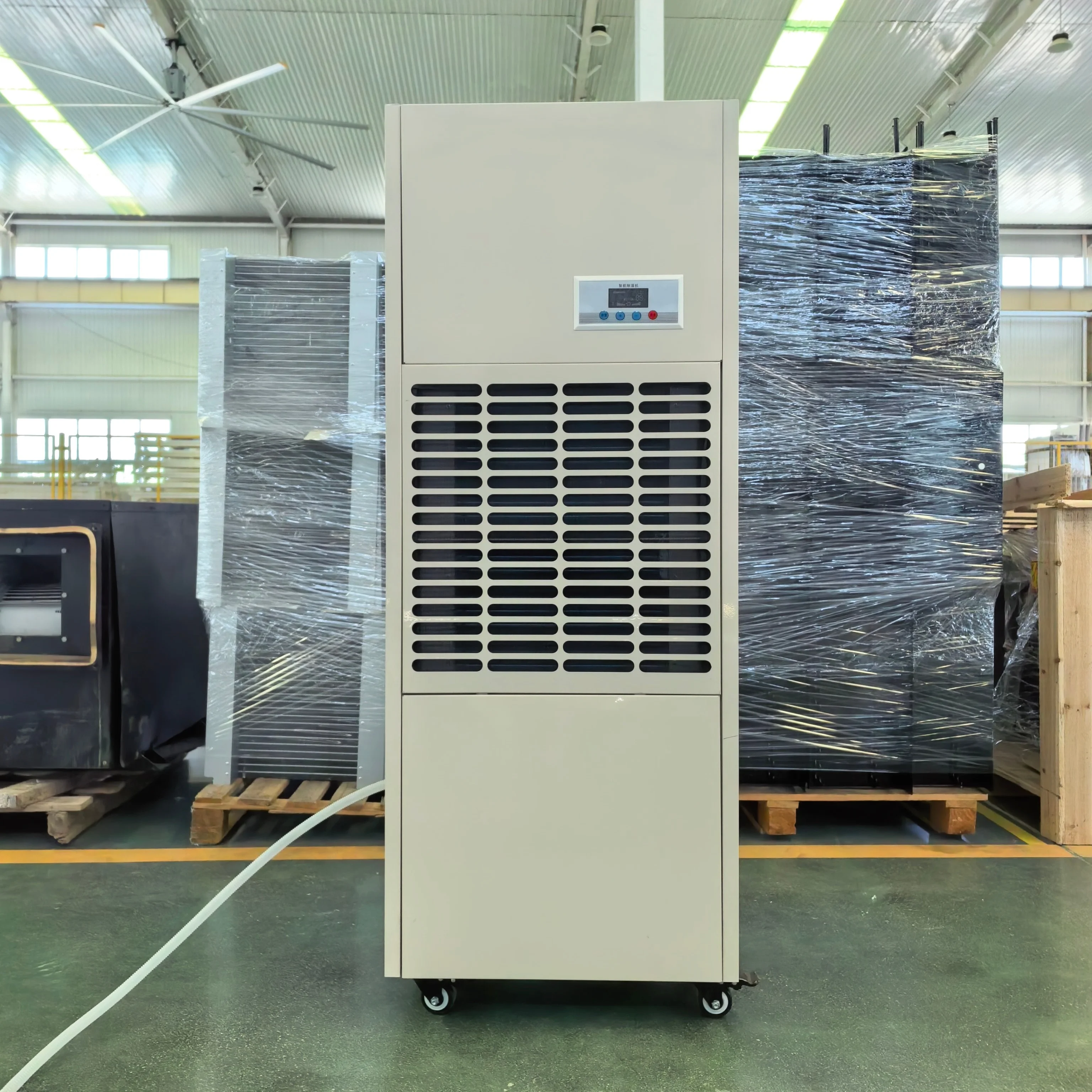 New High Capacity 168L 7kg/h 3200W Floor Standing Industrial Dehumidifier for Warehouse Factory Basement Indoor Pool