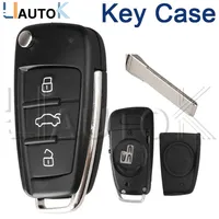 Folding Car Key Case For Audi Q7 B7 Q3 A3 TT A2 A8 A6 A6L A4 S5 C5 C6 B6 Replacement Remote Car Key Shell Flip Key 3 Buttons