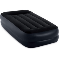 INTEX 64122 Popular Twin Airbed Set Corduroy Flocked air Bed Outdoor Pillow Rest Raised Inflatable air Mattress