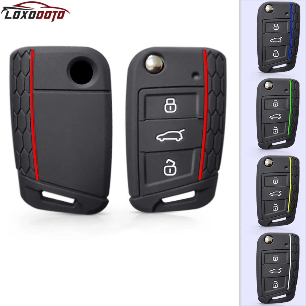 For Skoda Superb Octavia Fabia Rapid Kodiaq For VW Golf 7 GTI POLO Touran Tiguan For Seat Ibiza Leon Car Key Case Cover Caps Fob