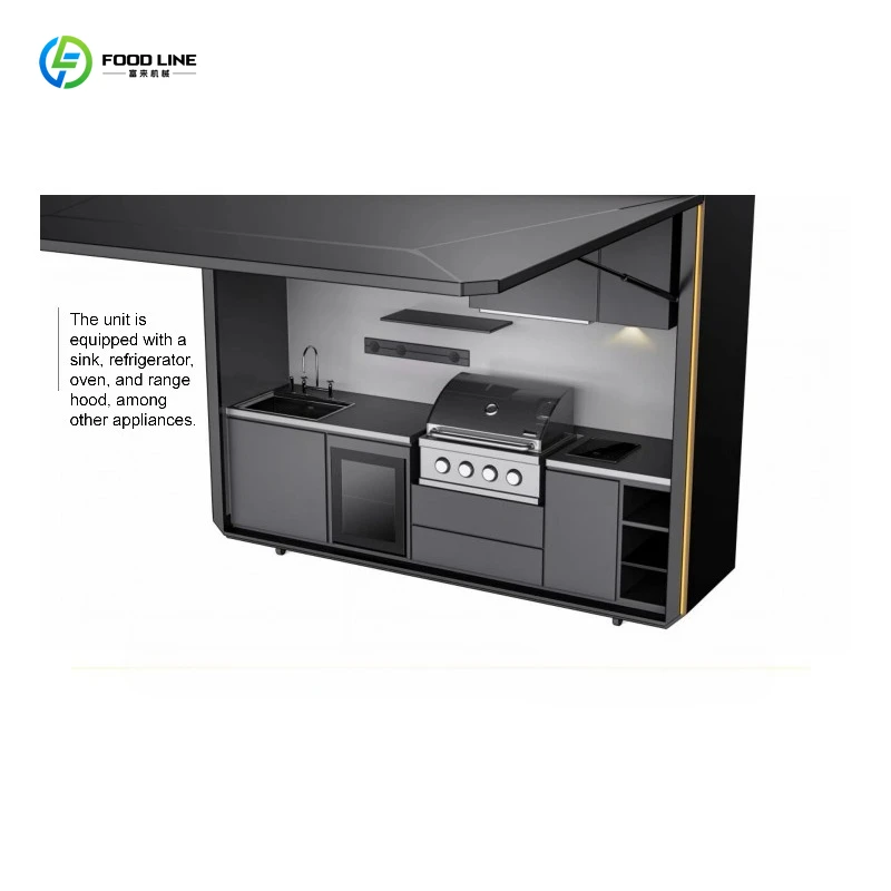 Customized Modern Modular Premium Outdoor Camping Kitchen Easy Install with Sink and Fridge for Garden