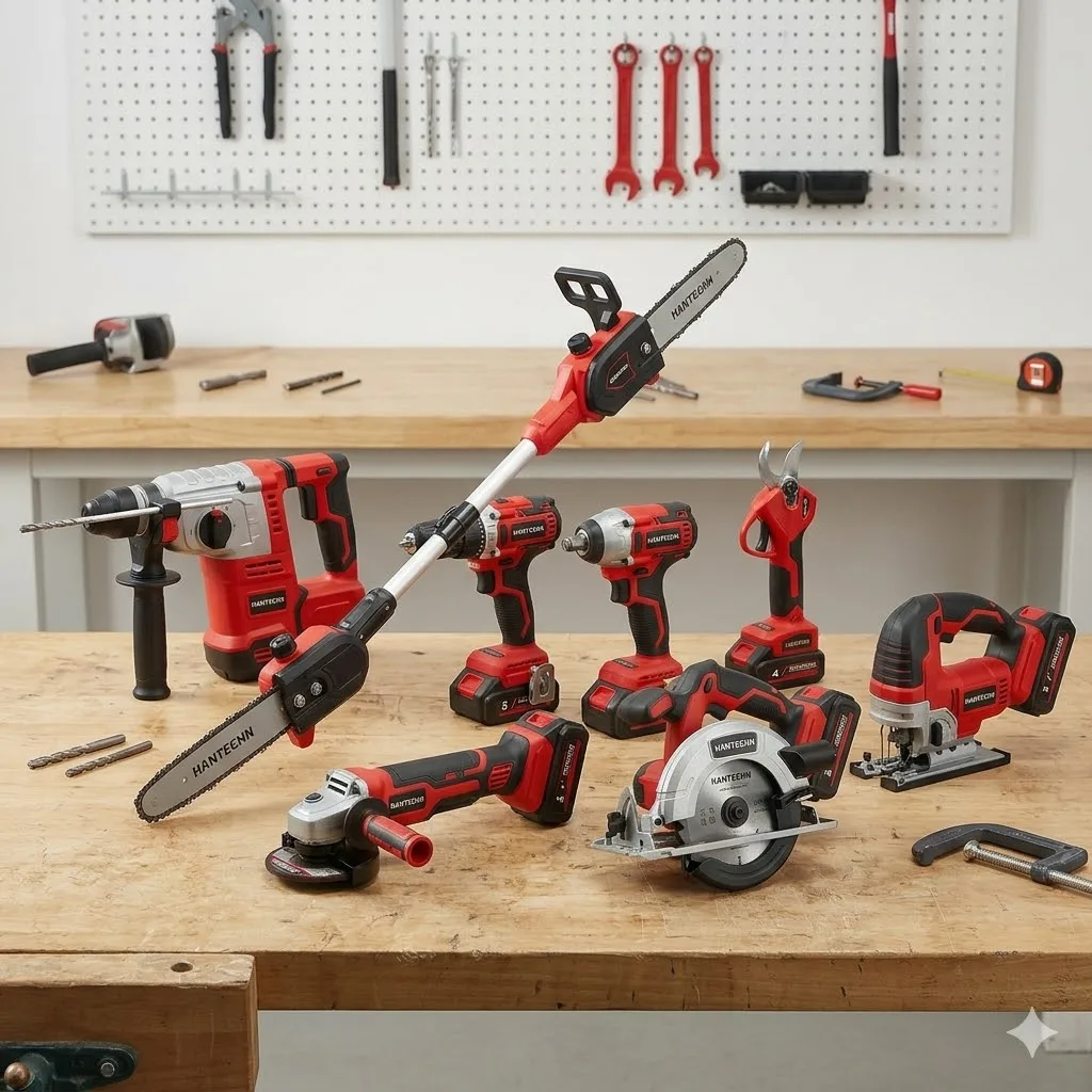 Rechargeable Multi-functional 8 Piece Cordless Power Tool Combo Set for Home Improvement and Construction