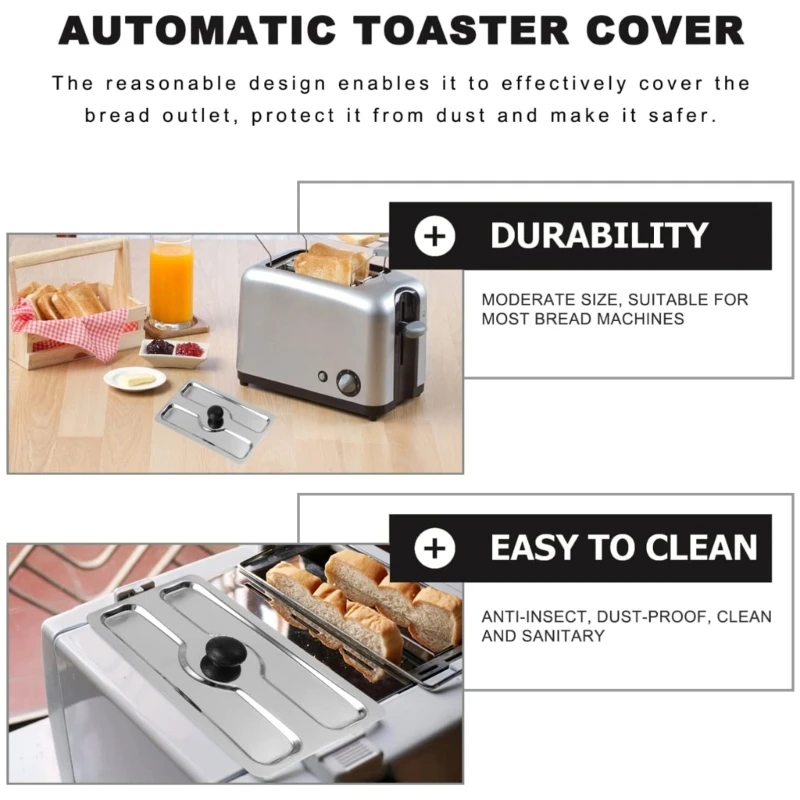 Tapa de acero inoxidable para tostadora, cubierta antipolvo de repuesto para máquina de pan