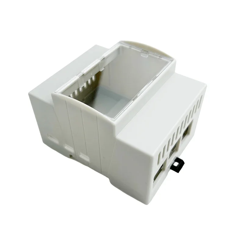 Raspberry Pi 5 Case DIN Rail Shell ABS Large Inner Space Clear Top Windows Electrice Box Optional Active Cooler for RPi 5 Pi5