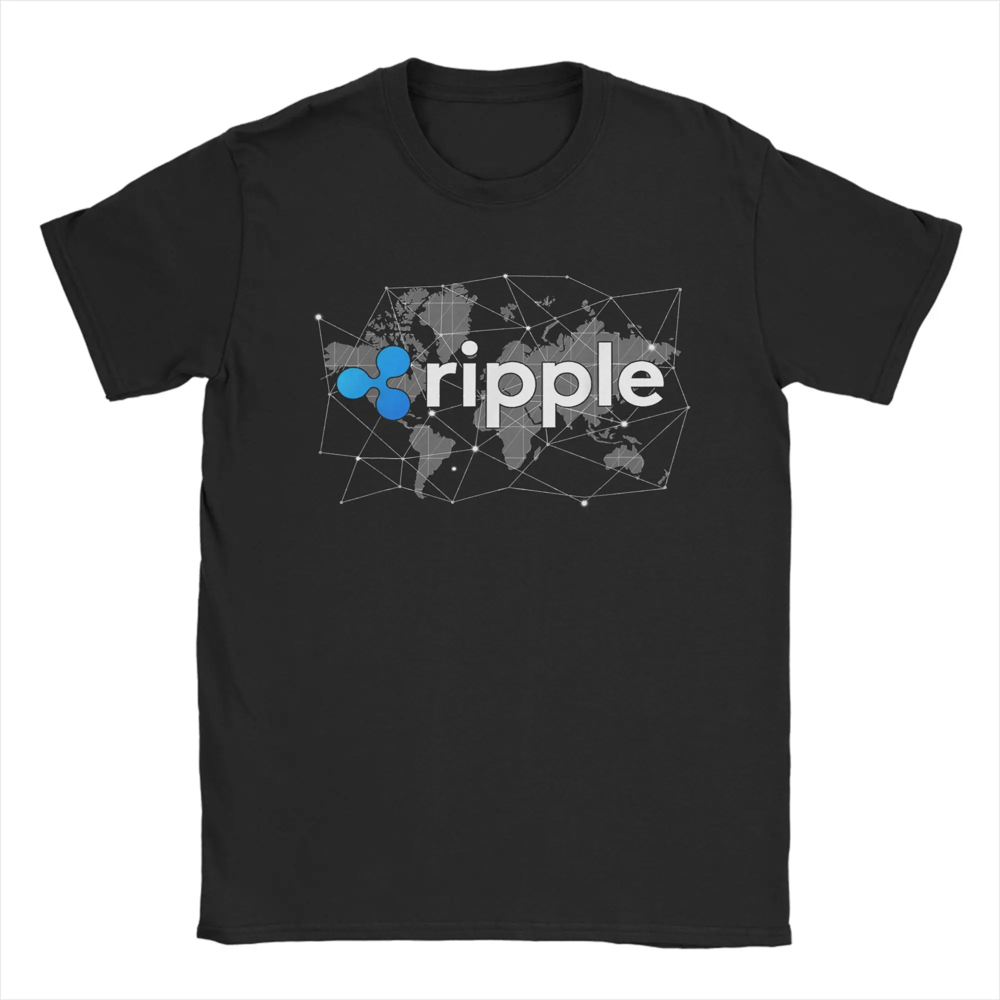 

Oversized T Shirt Summer Ripple XRP Logo Crypto Trader World Map Blockchain T Shirts Cotton Tshirt for Man Short Sleeve Tops