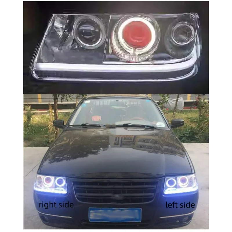 

For Santana Zhijun 3000 headlight assembly modification lens HID xenon lamp angel eye LED daytime running light