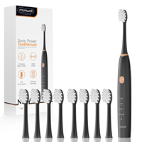 IPX7 Waterproof Sonic Rechargeable Electric Toothbrush, Intelligent Time Reminder, 4 Modes 8 Brush Heads Travel Indoor Outdoor