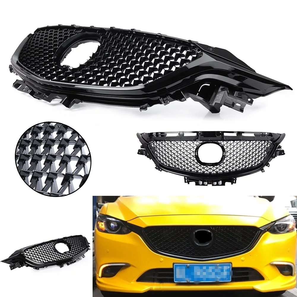 Car Front Bumper Grill Upper Mesh Grille For Mazda 6 Atenza 2017 2018 Black