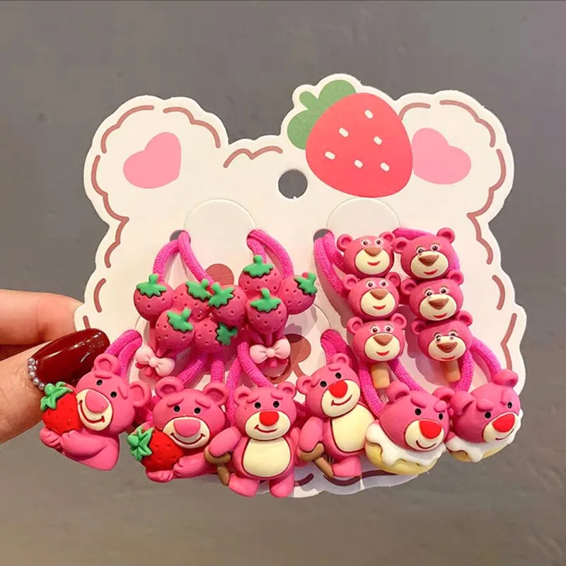 Accesorios para el cabello para niños, anillas para el cabello, cuerdas para el cabello de oso fresa, gomas para niñas, accesorios para diadema, ca para niñas pequeñas