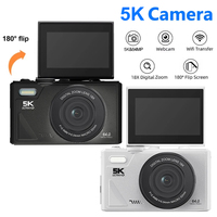 5K Compact Digital Photography Camera 18X Digital Zoom Vintage Vlog Video Recorder YouTube 64MP 3'' 180° Flip Screen Cameras