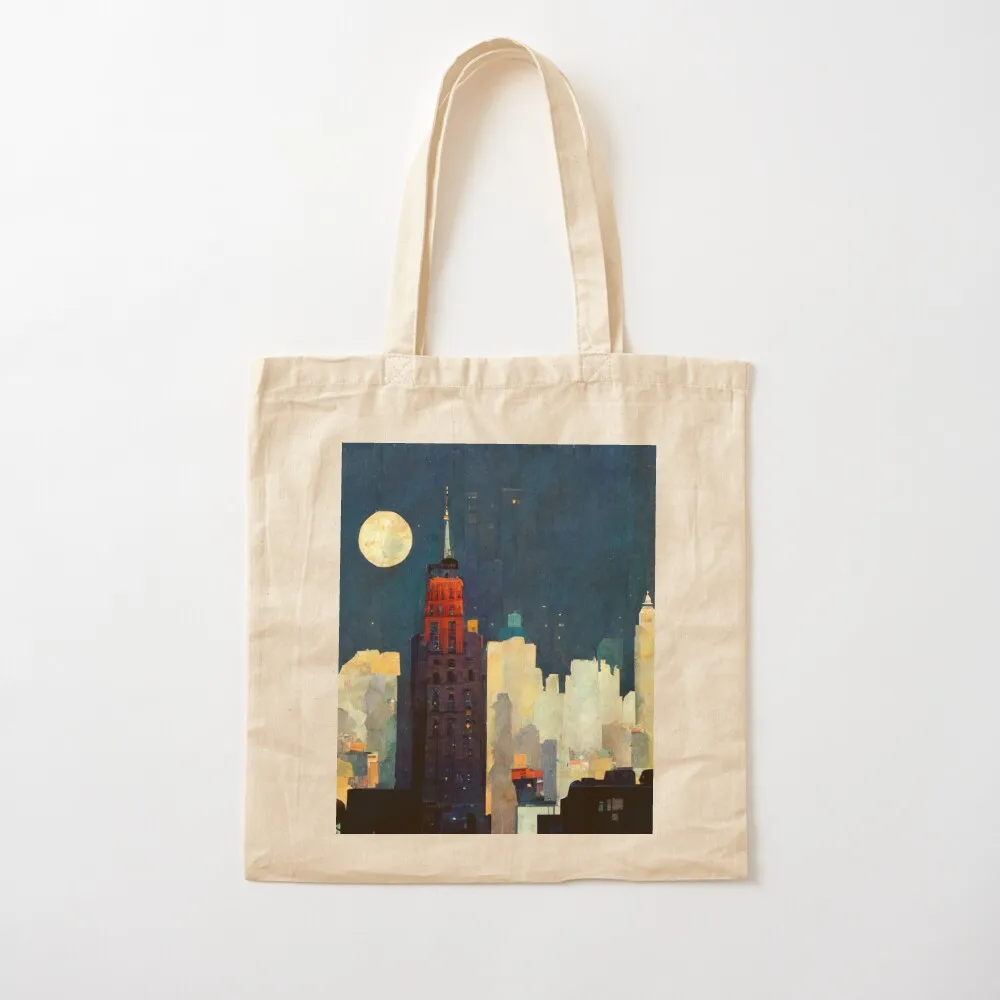 

Full Moon City At Night (Edward Hopper Inspired) Tote Bag Gift bag Shopping bags