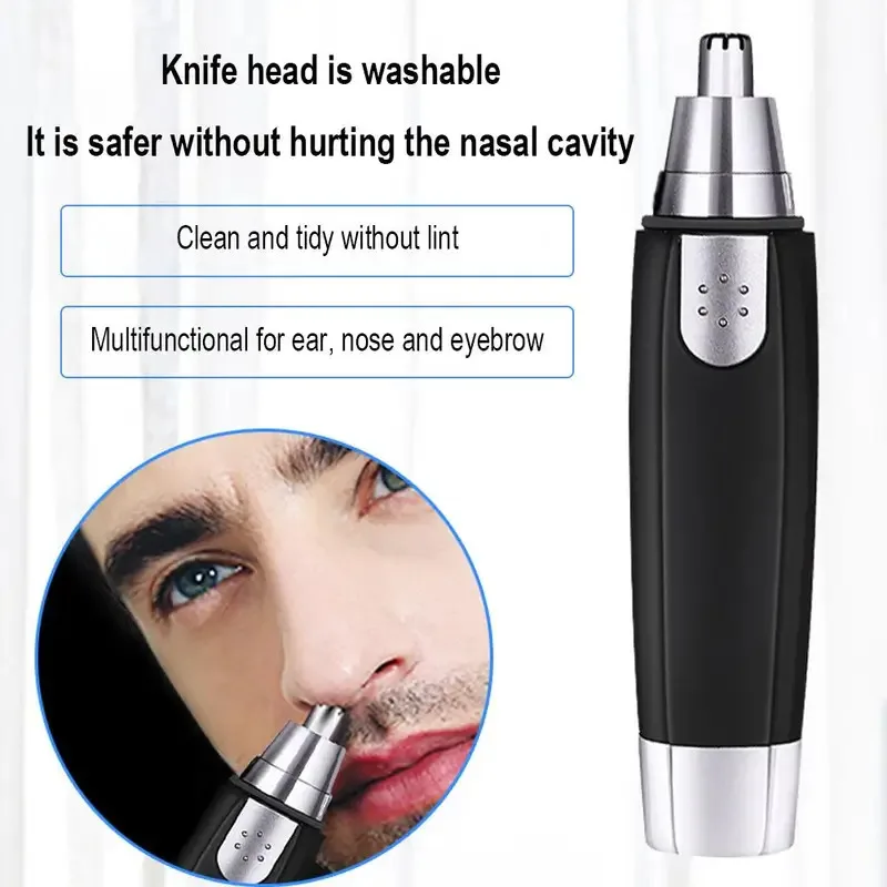 Painless Electric Nose Ear Hair Trimmer Portable Washable Blade Eyebrow Face Hair Remover Lightweight Home Personal Care Tool