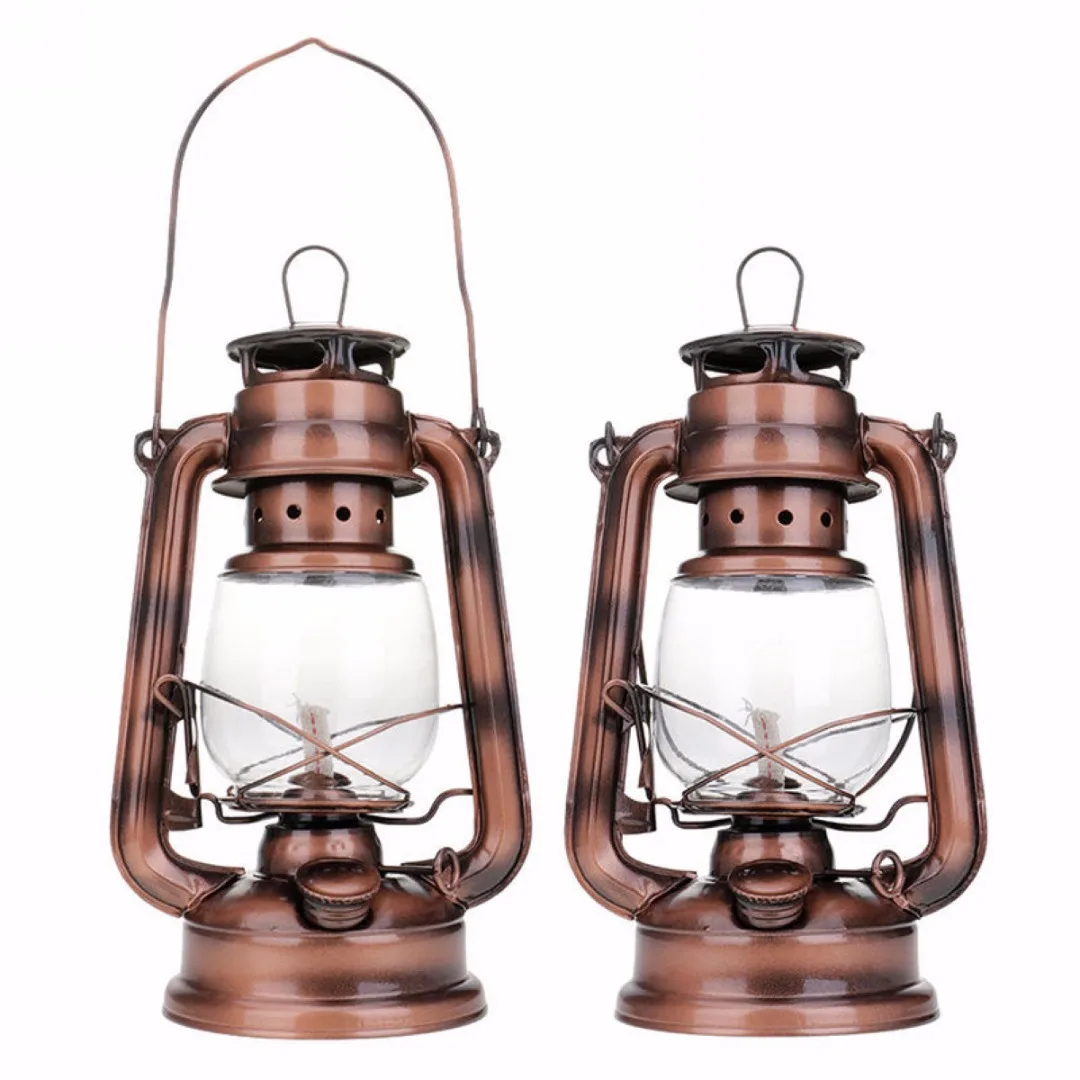 Bronze Retro Oil Lantern Outdoor Camping Kerosene Light Paraffin Hurricane Lamp