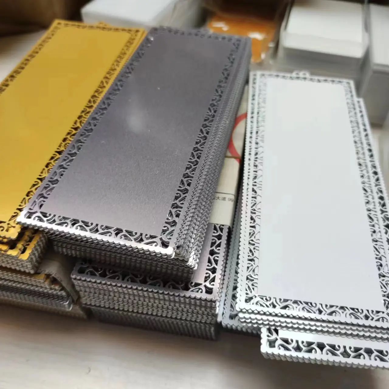 100 sztuk pusta metalowa zakładka do sublimacji DIY drukowanie srebrny/złoty/biały atrament sublimacyjny papier transferowy o grubości 0,2 mm