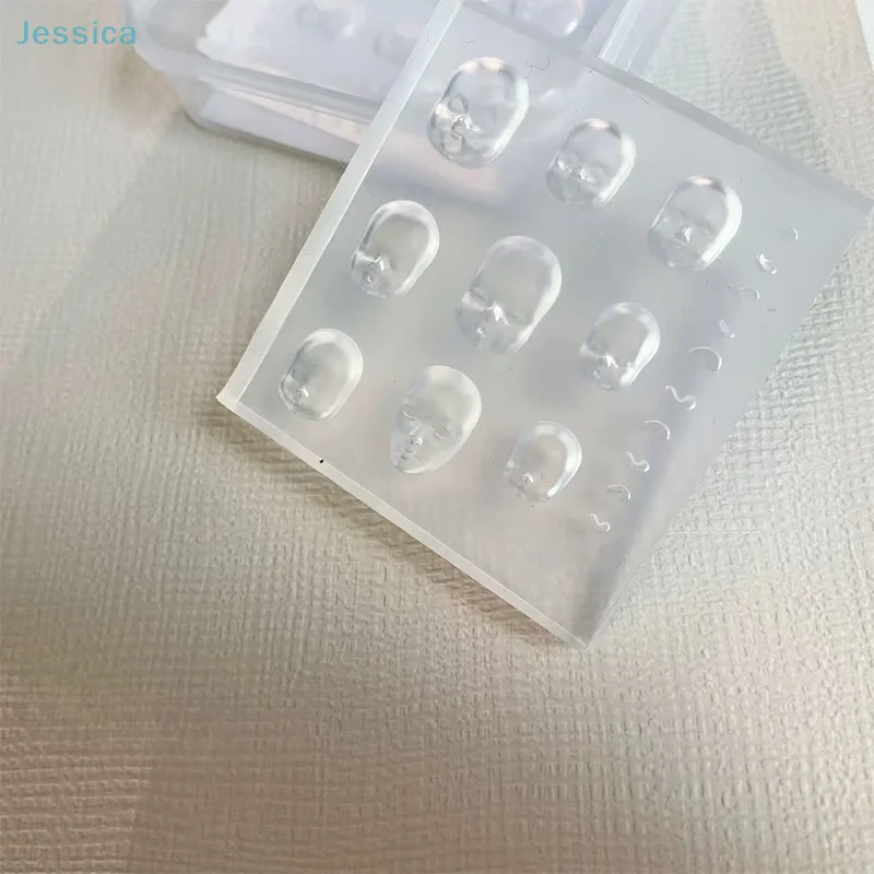 ♥ 3D menselijk gezicht pop siliconen nail art schimmel nail art decoraties transparante manicure sjabloon