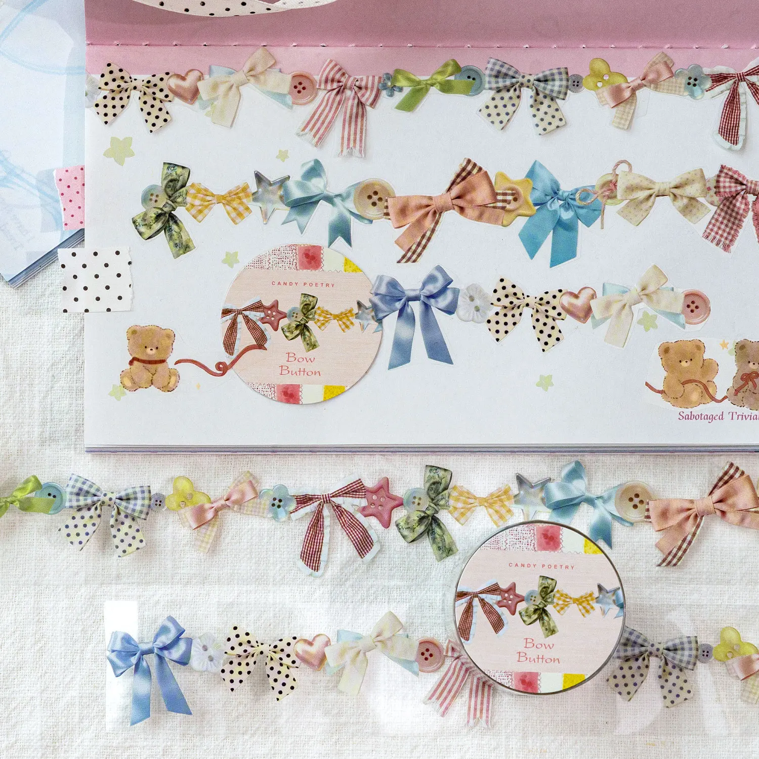 78.7inch/roll Handmade PET Washi Tape, Party Flag Themed Decor Tape, Immersive Hand Collage Decor Stickers for Craft