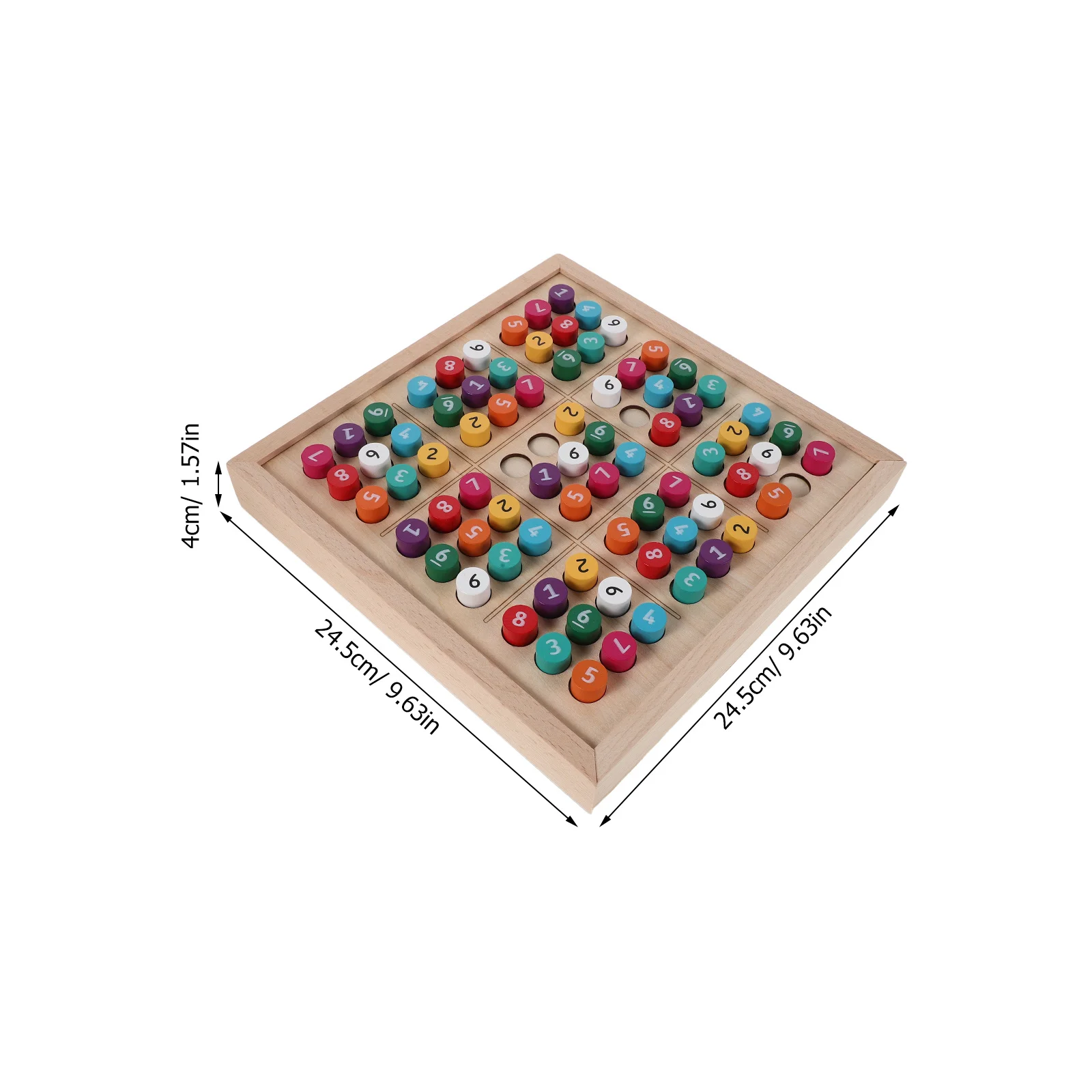 1-teilige Sudoku-Spielbox aus Holz, Logikpuzzle, Denkaufgabe, pädagogisch, für Erwachsene und Kinder, tragbar, Reisegröße