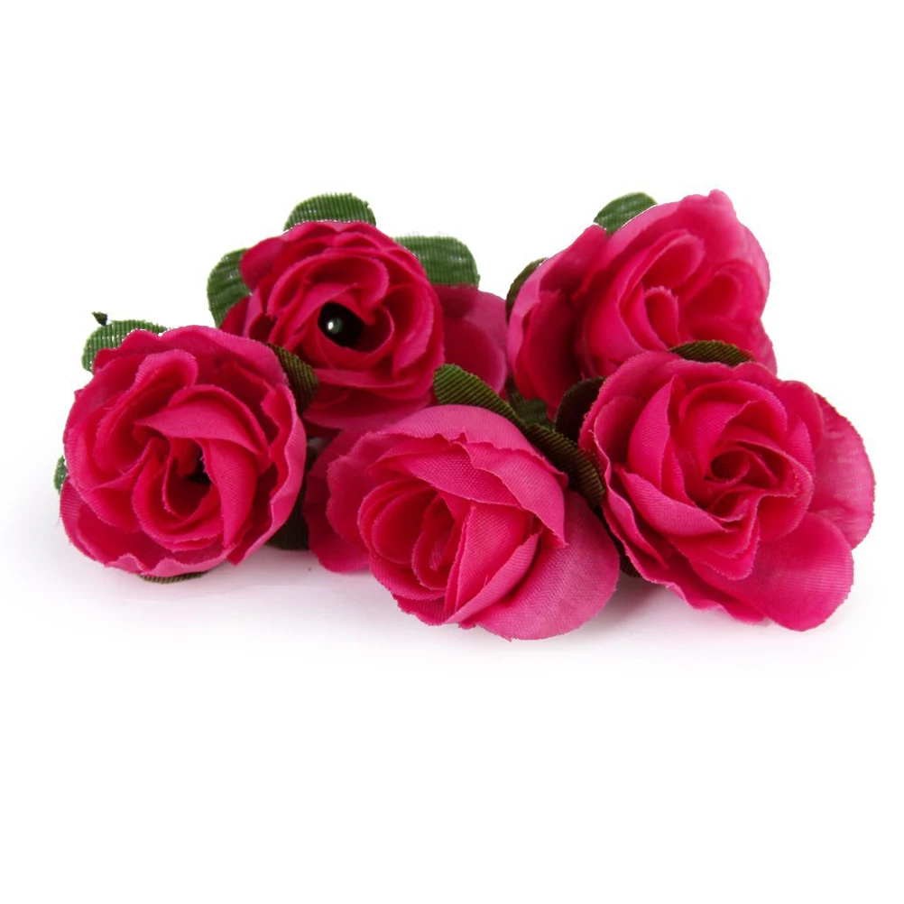 

50pcs Artificial Rose Heads Silk 3cm Wedding Decoration Lifelike Reusable Pink Flowers for Tossing Dress Up Events