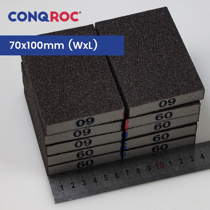 10 Pieces 70x100x15mm Sanding Sponges Brown Fused Alumina Dry or Wet Sanding Blocks Hand Abrasive Tool Grit 60~220