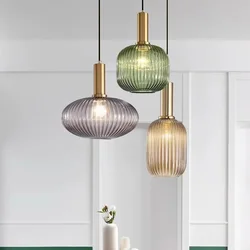 Nordic Restaurant Pendant Lights Glass Pendant Light For Living Dinning Room Lamp Simple Bedside Lustre LED E27 pendant Lighting