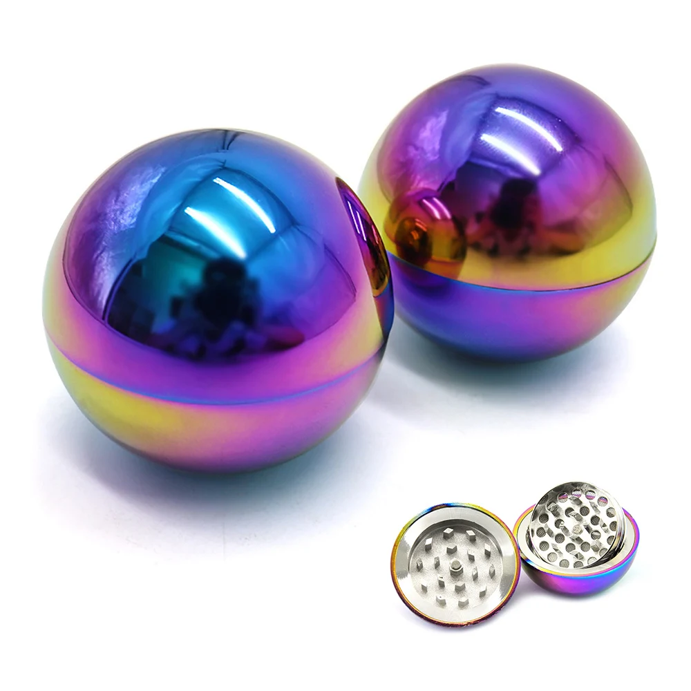 Rainbow Ball Herb Grinder 50MM 3 Layers Colorful Metal Herb Grinder
