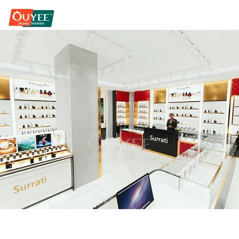 Afbeelding 3: Leverancier van winkelinrichting van gemengde materialen voor luxe boutiques, inclusief parfumerie-ontwerp.