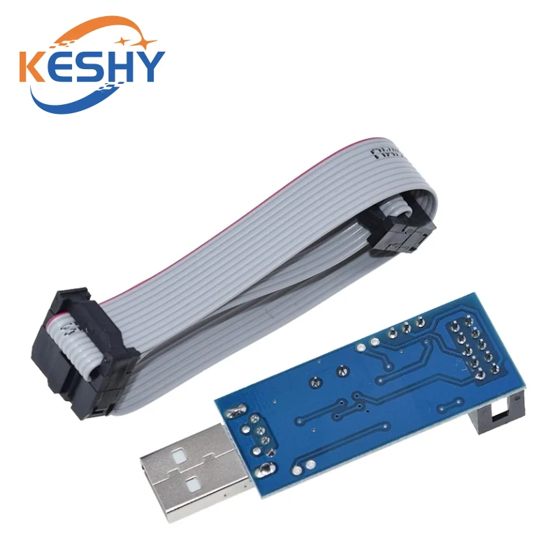 USBASP USBISP AVR Programmer USB ISP USB ASP ATMEGA8 ATMEGA128 Support Win7 64K 10Pin To 6 Pin Adapter Board