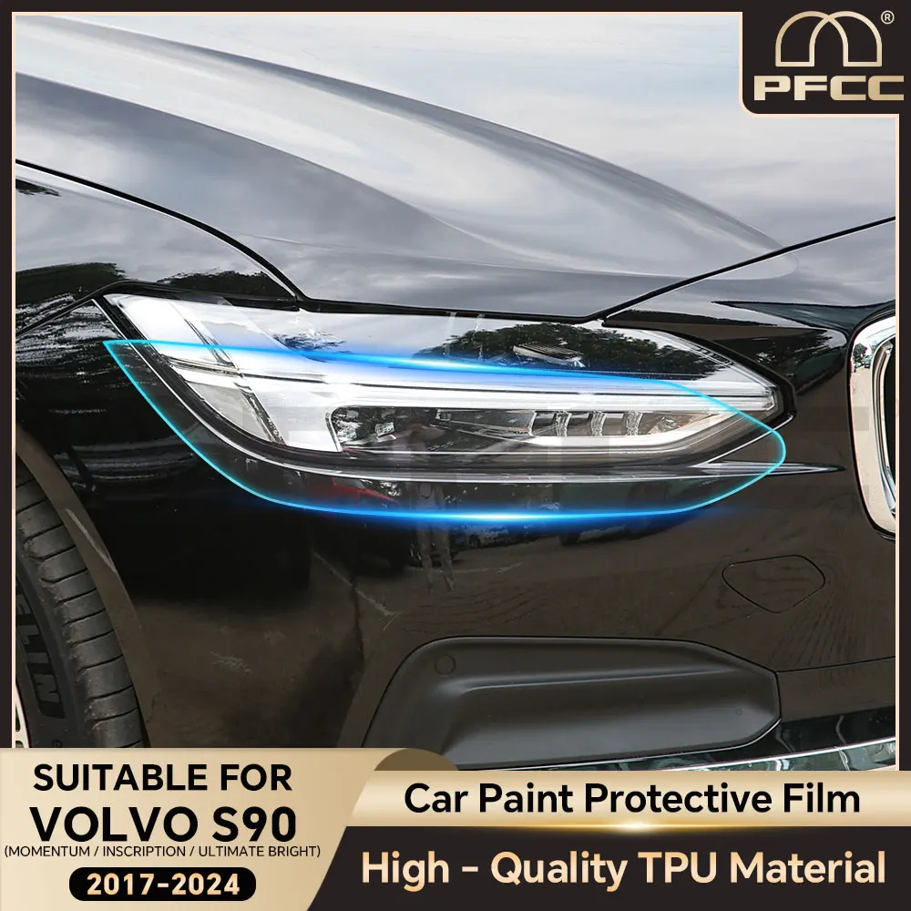 PFCC for Volvo S90 Inscription 2017-2024 Precut Headlight Rearview Film Car Bra Clear PPF TPU 8.5mil Paint Protection Film