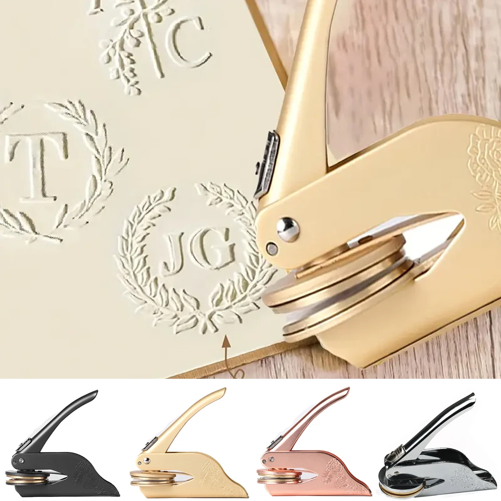 Customize Embossing Stamp Wedding Monogram Embosser Stamp,Personalized 2 Initials Embosser Stamp,Wedding Gift,Hand Held Embosser