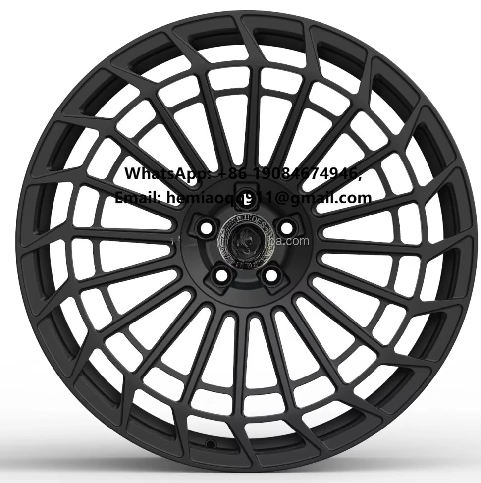 

[Matte Black Full Coating]Black Warrior Style Passenger Car Double-layer Multi-spoke Monoblock Wheels for Mercedes-Benz AMG
