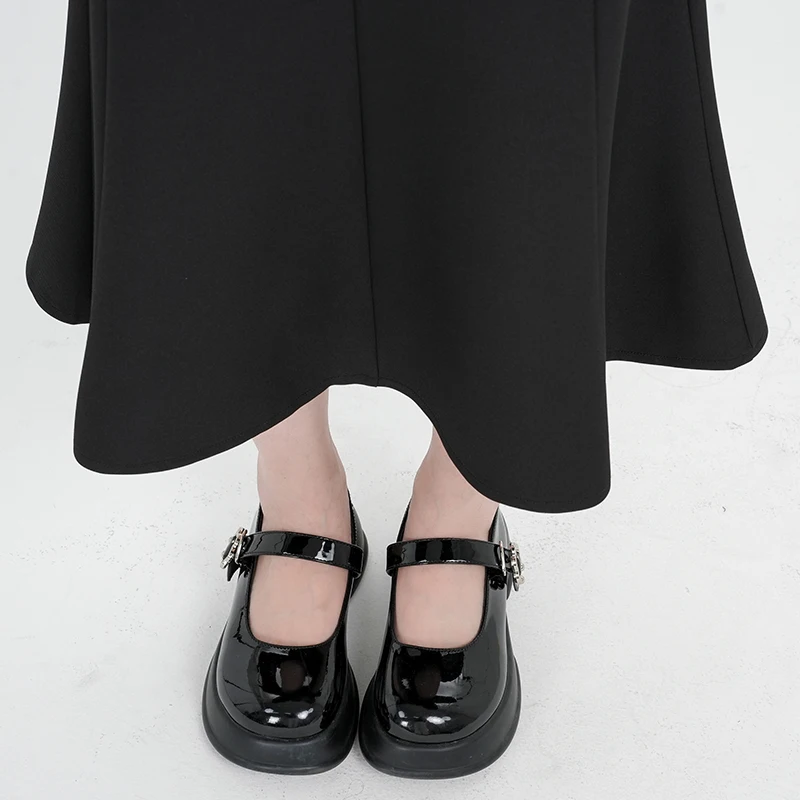 Jesienne spódnice damskie z wysokim stanem w stylu vintage, czarne, kopertowe, typu rybka, nowe, eleganckie, do biura, ołówkowe, w kształcie litery A, syrenie, na rok 2025.