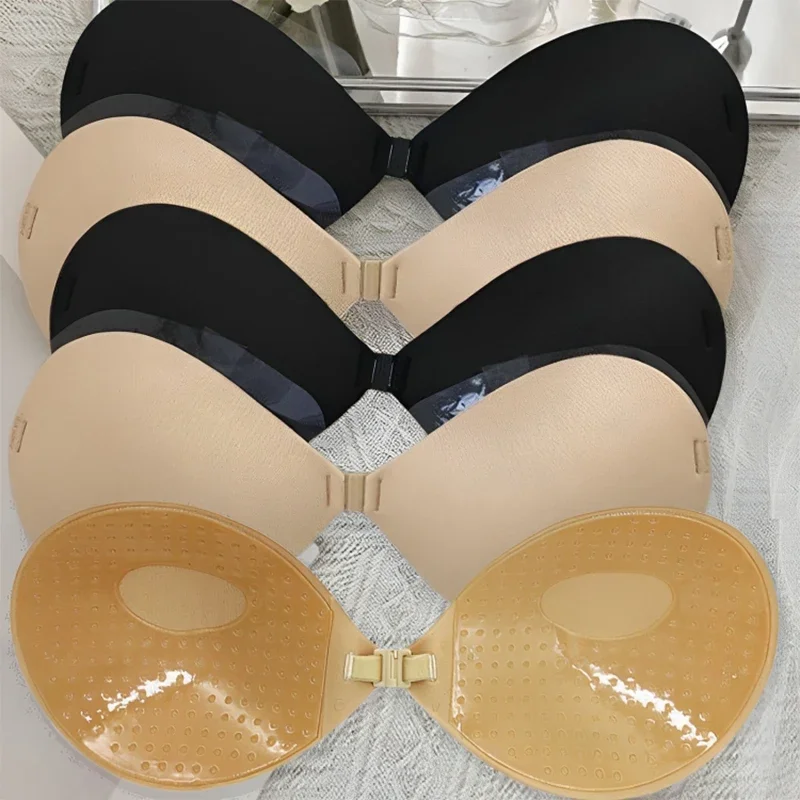 Sexy One-piece Strapless Bra Pads Women Girls Invisible Brassiere Underwear Breast Adhesive Lift Up Stick Bralette Lingerie